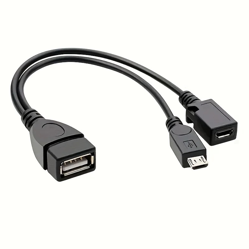Fire Tablet Accessories - Адаптер-сплиттер 2-в-1 OTG USB-Micro USB для